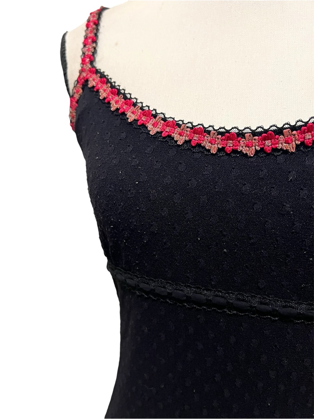 🚫SOLD🚫 Vintage Betsey Johnson New York Sheer Swiss Dot Mesh Floral Slip Dress - Picture 6 of 13